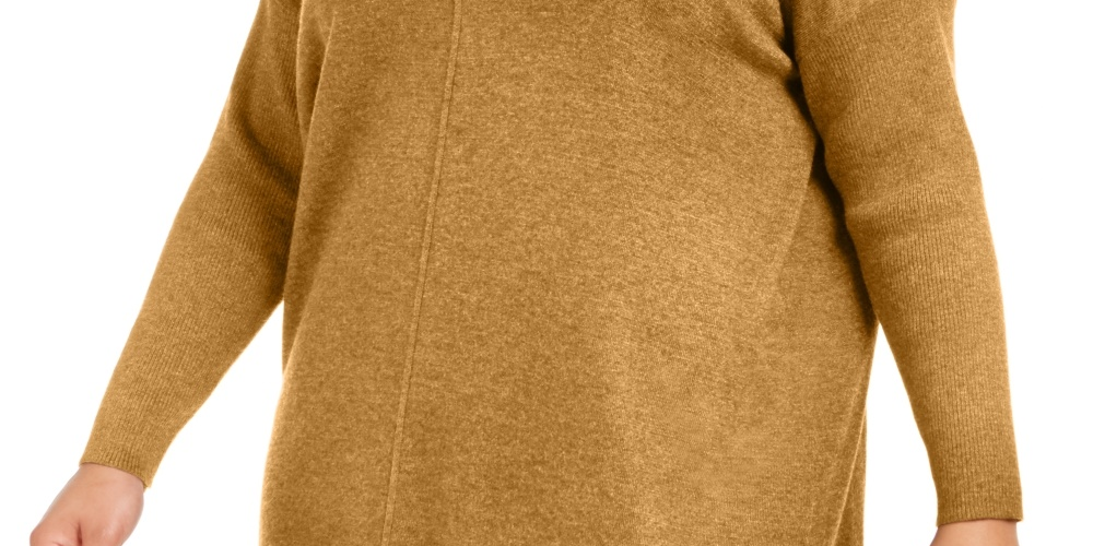 Style & Co Women's Seam Front Tunic Sweater Gold Size 0X