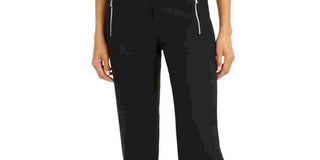 Calvin Klein Women's Pocketed Zippered Pants Black Size 10 Petite