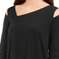 Alfani Women's Asymmetrical Cut Out Top Black Size Petite Small