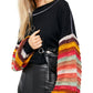 Free People Women's Cha Cha Balloon-Sleeve Sweater Red Size X-Small