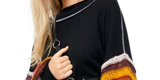 Free People Women's Cha Cha Balloon-Sleeve Sweater Red Size X-Small