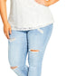City Chic Women's Trendy Plus Ornamental Lace Top White Size Petite Small