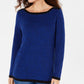 Karen Scott Women's Cotton Contrast-Trim Sweater Blue Size X-Large