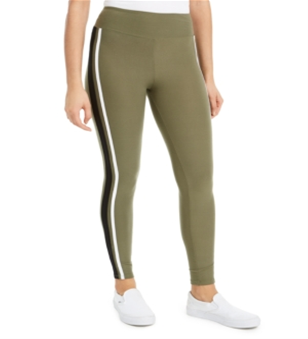 Planet Gold Junior's High Waist Leggings Green Size L