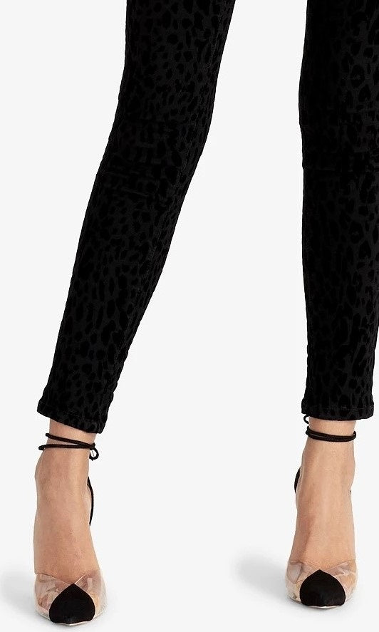 Rachel Roy Women's Animal Print Jeans Waist Black Size 29