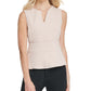 DKNY Women's V Neck Peplum Top Beige Size Large
