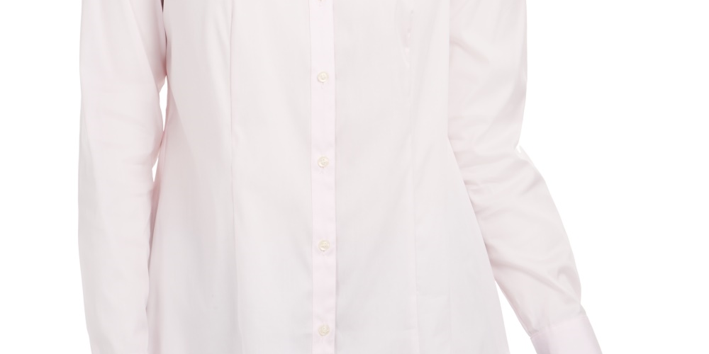 Charter Club Women's Classic Button-Front Shirt Pink Size 4