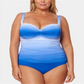 Bleu By Rod Beattie Women's Ruched Sweetheart Neck One Piece with Underwire Swimsuit Blue Size 20W