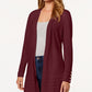 Charter Club Women's Red Long Sleeve Open Cardigan Sweater Wine Size Small