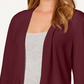 Charter Club Women's Red Long Sleeve Open Cardigan Sweater Wine Size Small