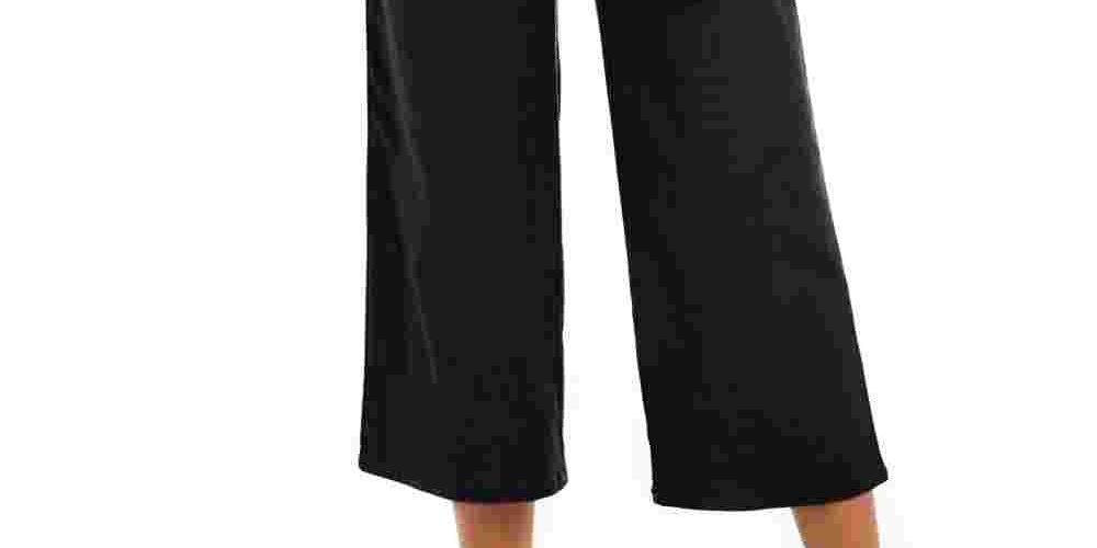 Style & Co Women's Wide Leg Cropped Pants Black Size 16