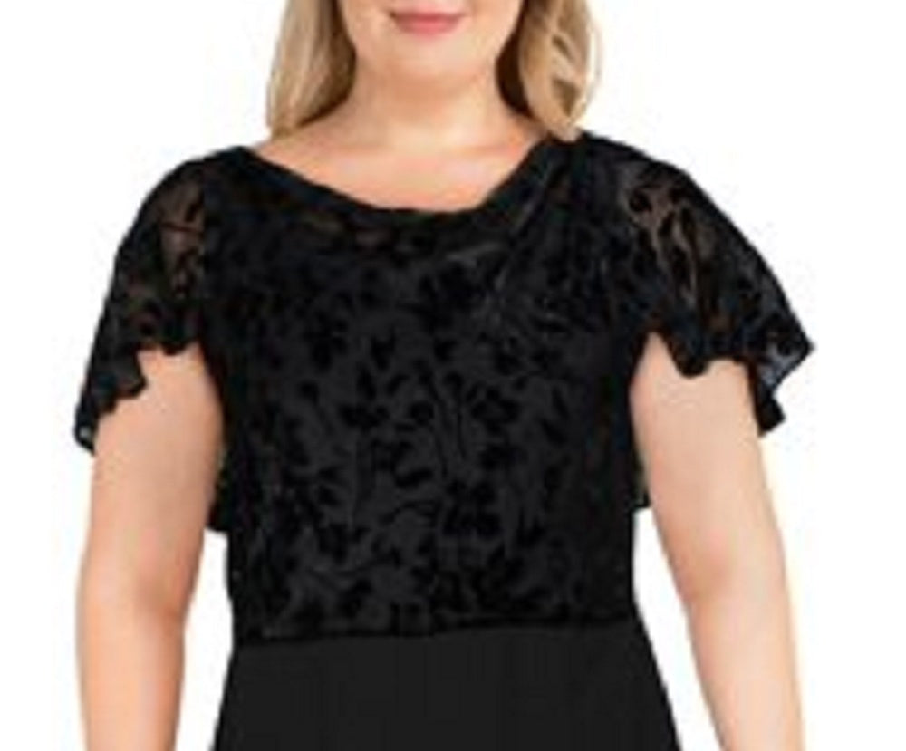Ralph Lauren Womens Dalen Metallic Floral Cocktail Dress Black Size 10