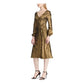 Ralph Lauren Women's Gold Long Sleeve Tea-Length Wrap Dress Gold Size 16