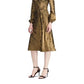 Ralph Lauren Women's Gold Long Sleeve Tea-Length Wrap Dress Gold Size 16
