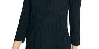 Sanctuary Women's Ruby Ribbed Long Sleeve Cotton Blend Tee Black Size X-Large