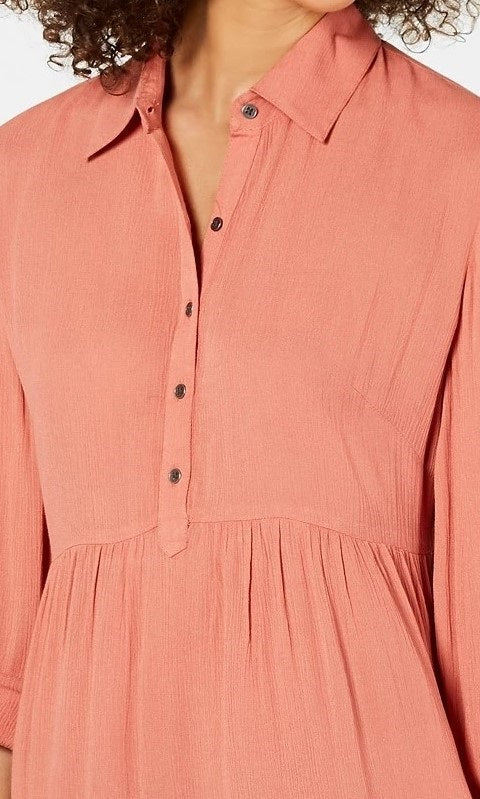 Style & Co Women's Babydoll Tunic Shirt Orange Size Petite X-Large