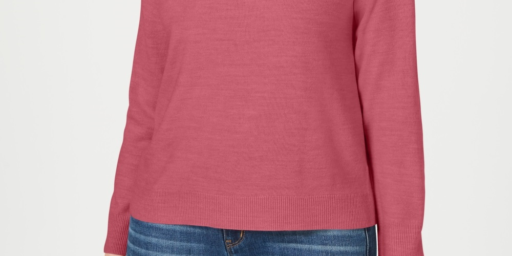 Karen Scott Women's Mock Neck Sweater Pink Size PS