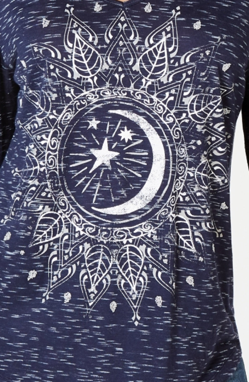 Style & Co Women's Medallion-Graphic V-Neck Top Navy Size X-Small