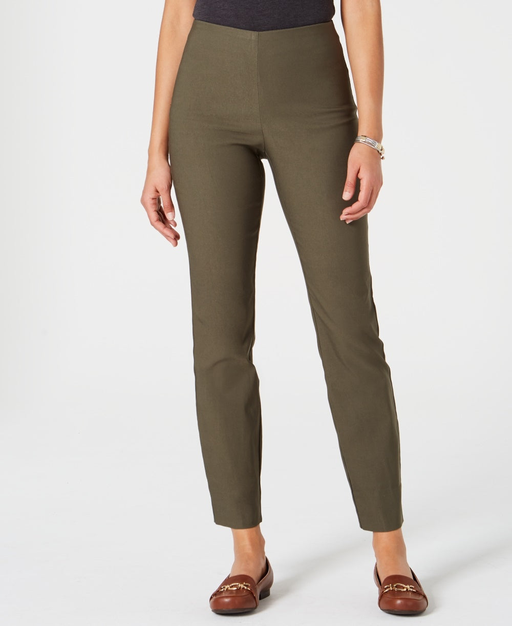 Charter Club Women's Chelsea Tummy Control Skinny Leg Ankle Pants Green Size 12