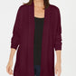 Karen Scott Women's Petite Open-Front Cardigan  Red Size PS