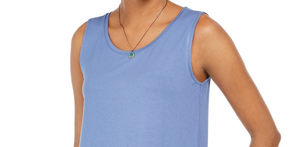 Style & Co Women's Swing Fit Tank Top Blue Size Small