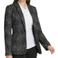 DKNY Women's Marled Single Button Blazer Gray Size 0