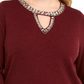 INC International Concepts  Women's Embellished Keyhole Sweater Wine Size 2X