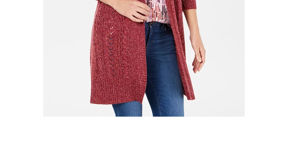 Karen Scott Turbo Duster Cardigan Blue Size X-Large