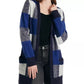 Lucky Brand Womens Wool Blend Check Print Cardigan Sweater Blue Size X-Small