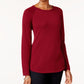 Karen Scott Women's Cotton Sweater Bright Red Size Large