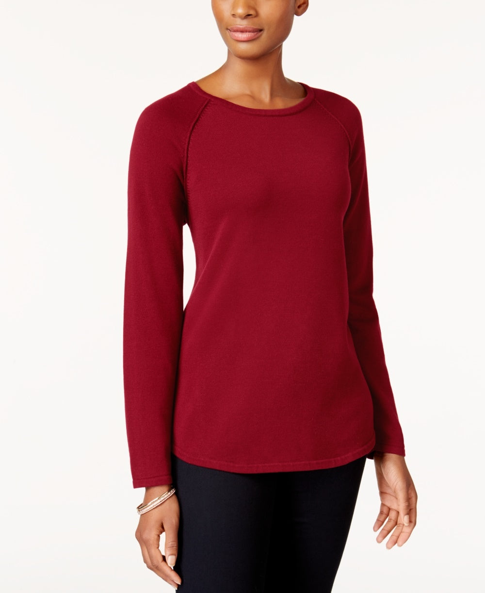 Karen Scott Women's Cotton Sweater Bright Red Size Large