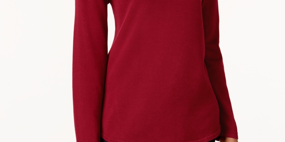 Karen Scott Women's Cotton Sweater Bright Red Size Large