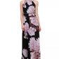 Slny Womens Black Belted Rhinestone Floral Sleeveless Halter Maxi Fit + Flare Formal Dress  Size 16 Mediun Red Size 16