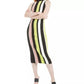 Bar III Womens Black Color Block Sleeveless Turtle Neck Below The Knee Body Con Party Dress Black Size Medium