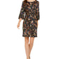 NY Collection Women's Printed Faux Wrap Dress Black Size Petite X-Large