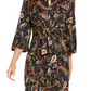 NY Collection Women's Printed Faux Wrap Dress Black Size Petite X-Large