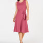 Charter Club Women's Belted Midi Dress Pink Size Petite X-Large