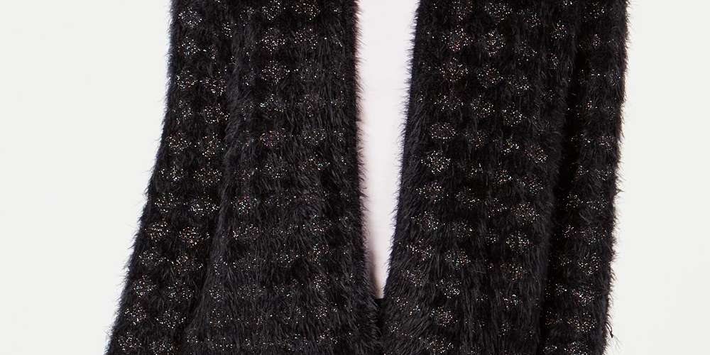 Alfani Women's Eyelash Cardigan Black Size Petite Small