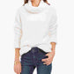 Style & Co Women's Petite Faux-Sherpa Cowlneck Sweater White Size Petite X-Large