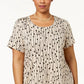 JM Collection Women's Plus Size Printed Top  Beige Size 0X