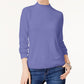Karen Scott Women's Zip-Back Mock-Neck Sweater Purple Size Medium