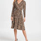 DKNY Women's Python Jersey Wrap Dress Brown Size 10