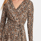 DKNY Women's Python Jersey Wrap Dress Brown Size 10
