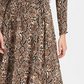 DKNY Women's Python Jersey Wrap Dress Brown Size 10