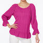 INC International Concepts Women's Crepe Peasant Top Pink Size PS
