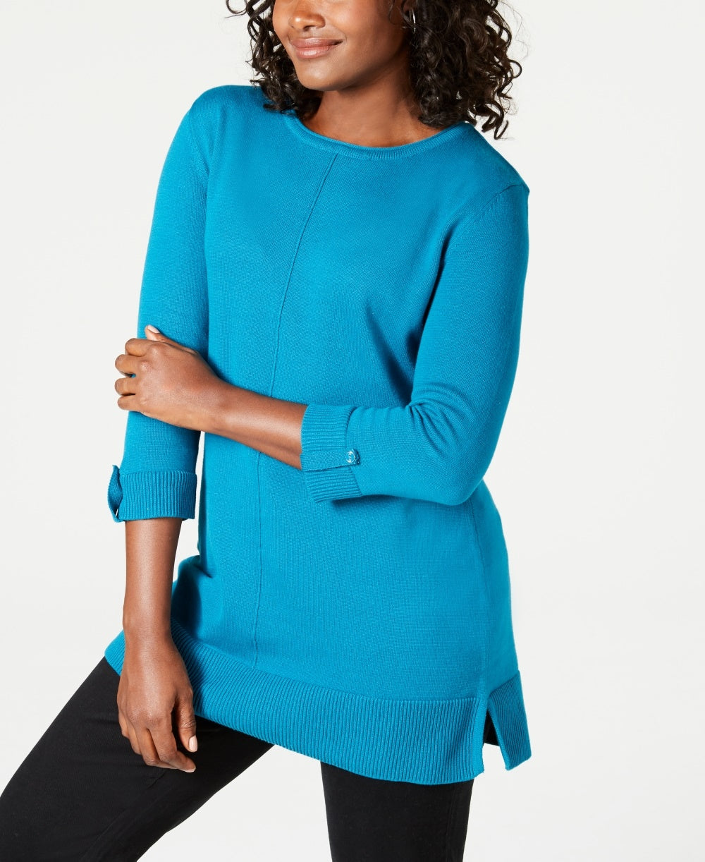 Karen Scott Women's Cotton Sweater Blue Size Small