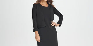 DKNY Women's Bell Sleeve Shrug Black Size Medium