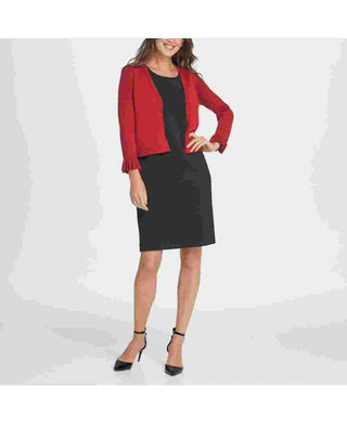 DKNY Women's Bell Sleeve Cardigan Red Size Small