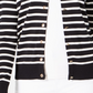 Charter Club Women's Striped Grommet Trim Cardigan Sweater Black Size XX-Large
