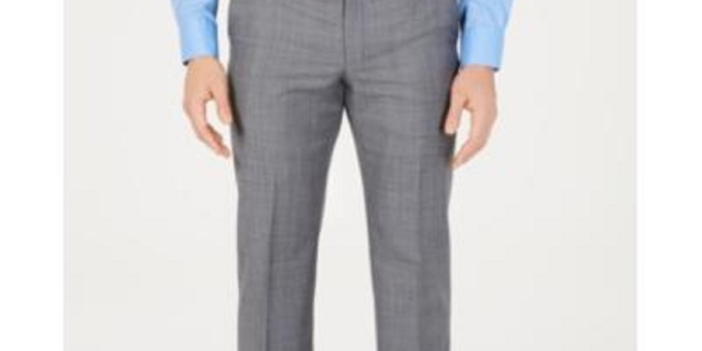 Ralph Lauren Men's Wool Plaid Dress Pants Gray Size 36